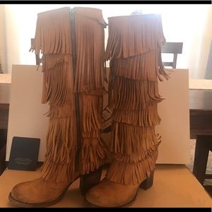 Fringe Freebird Boots! Inca Cognac boots!